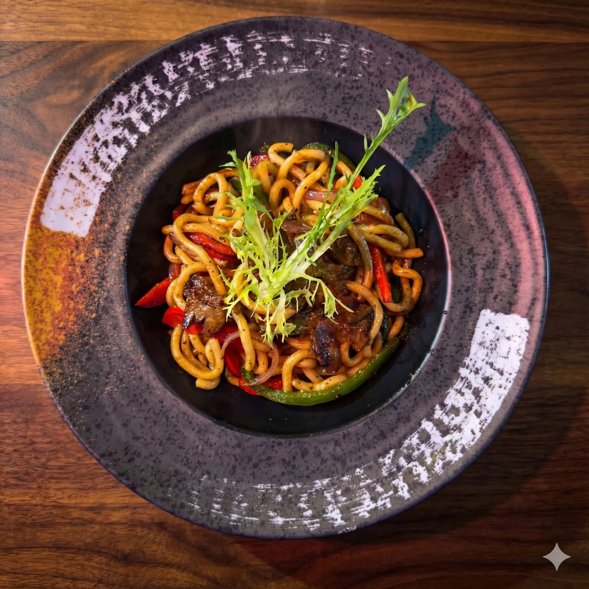 黑椒牛肉炒乌冬